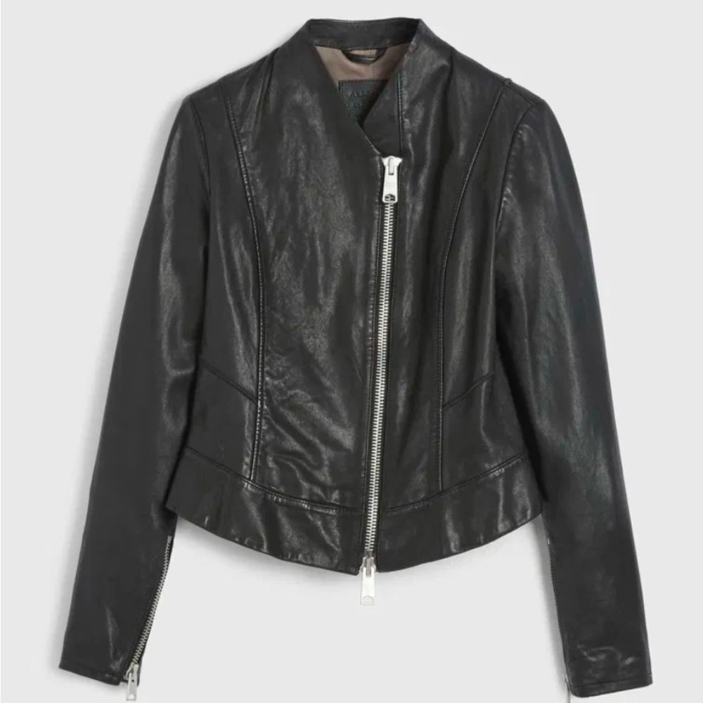 All Saints Jae Leather Jacket Size US 6 or UK 10